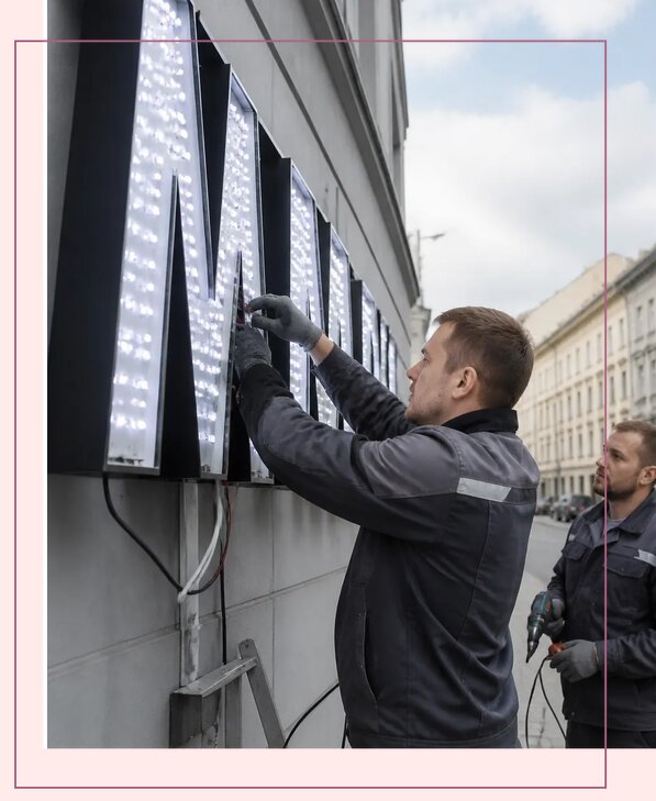Изготовление и монтаж светодиодных LED вывесок в Туймазы