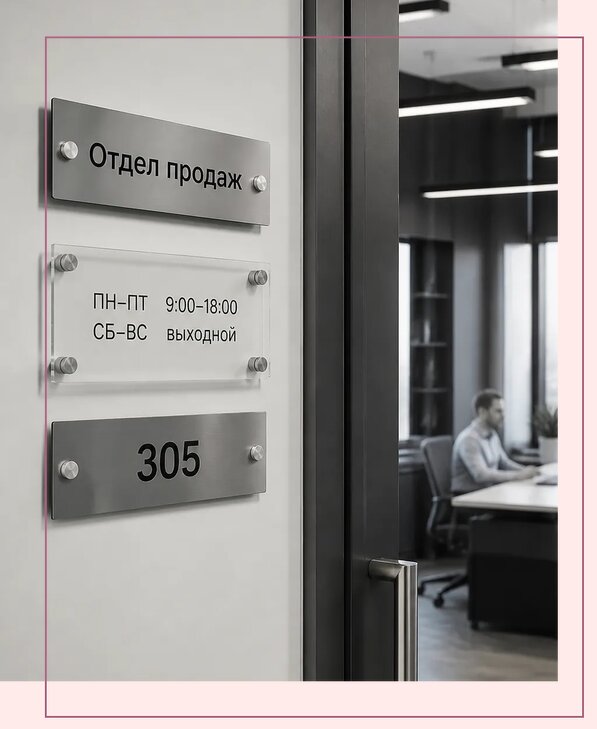 Офисные таблички на дверь в Туймазы по цене от 4993 р. | Аванза-Тмз