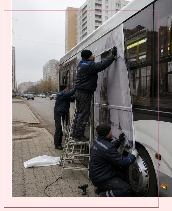Изготовление и монтаж рекламы на автобусах в Туймазы